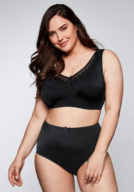 sheego BH ohne Bügel mit breitem Unterbrustband - schwarz sheego Versandkostenfrei