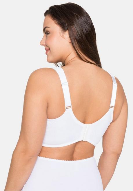 sheego T-Shirt-BH mit Spitze und nahtlosen Cups - weiß sheego Großer Ausverkauf