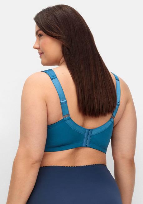 sheego Bügel-BH aus floraler Spitze, mit Seitenstützen - blau sheego Begrenztes Angebot