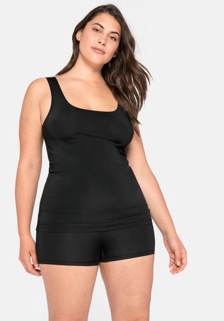 sheego Tanktop in extralanger Form, aus Microfaser - schwarz sheego Weihnachtsangebot