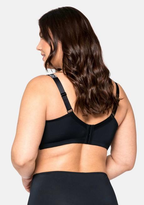 sheego Bügel-BH mit Stickereispitze und Mesh-Einsätzen - schwarz sheego Osterangebot