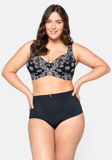 sheego Bügel-BH mit Stickereispitze und Mesh-Einsätzen - schwarz sheego Osterangebot