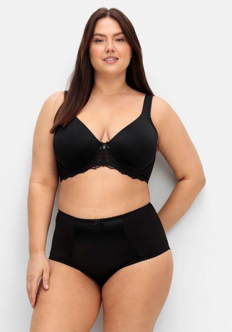 sheego T-Shirt-BH mit Spitze und nahtlosen Cups - schwarz sheego Valentinstagsangebot