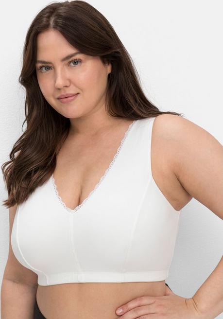 sheego Doppelpack Bustiers mit Spitzenbesatz - schwarz+weiß sheego Online Outlet