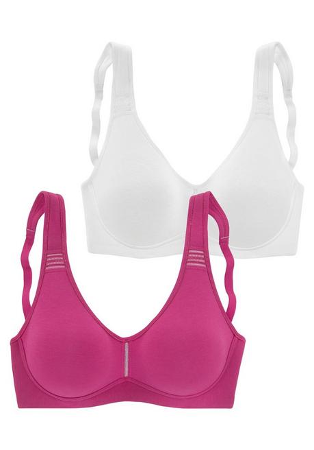 PETITE FLEUR Doppelpack T-Shirt-BHs - beere+weiß sheego Große Rabatte