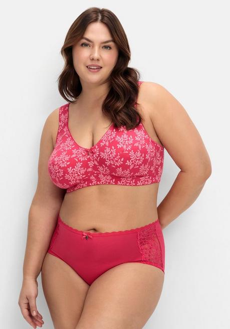 sheego Doppelpack Entlastungs-BHs ohne Bügel - weiß+orchidee sheego Räumungsverkauf