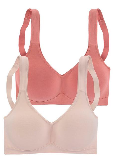 PETITE FLEUR Doppelpack Basic-BHs ohne Bügel - terrakotta+creme sheego Sonderangebote