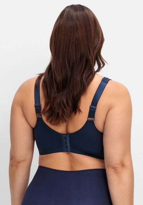 sheego Doppelpack Bügel-BHs mit Spitzenborten - marine+weiß sheego Zeitbegrenzte Promotion