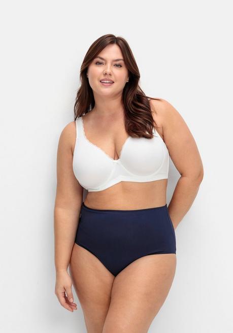 sheego Doppelpack Bügel-BHs mit Spitzenborten - marine+weiß sheego Zeitbegrenzte Promotion