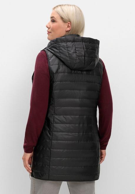 sheego Longweste mit Kapuze und Kontrastdetails - schwarz sheego Nur für heute