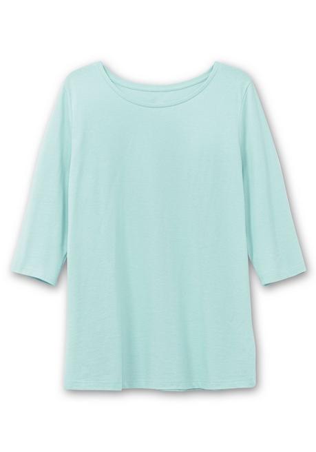 sheego Shirt in Piqué-Qualität mit 3/4-Ärmeln - mint sheego Bis zu 55% Rabatt