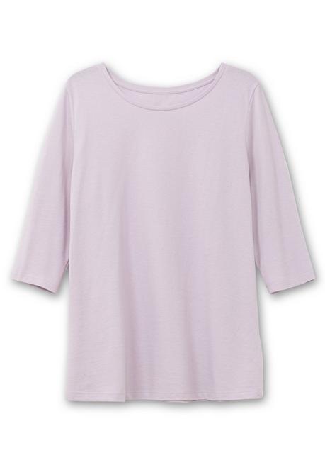 sheego Shirt in Piqué-Qualität mit 3/4-Ärmeln - flieder sheego Discount Store für neue Produkte