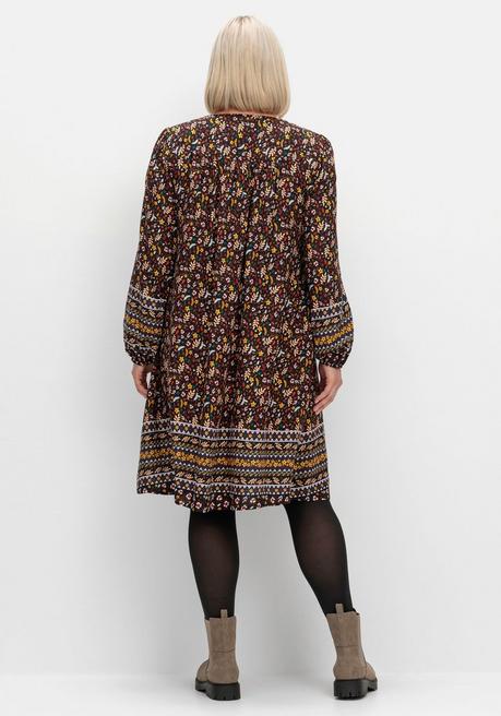 sheego Hängerchen-Kleid im Mustermix, in A-Linie - braun gemustert sheego Black Friday Preise