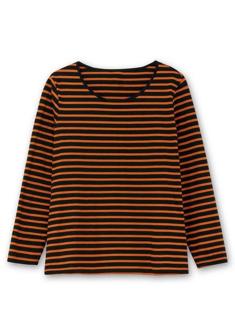 sheego Ringelshirt mit Rundhalsausschnitt - schwarz gestreift sheego Im Verkauf