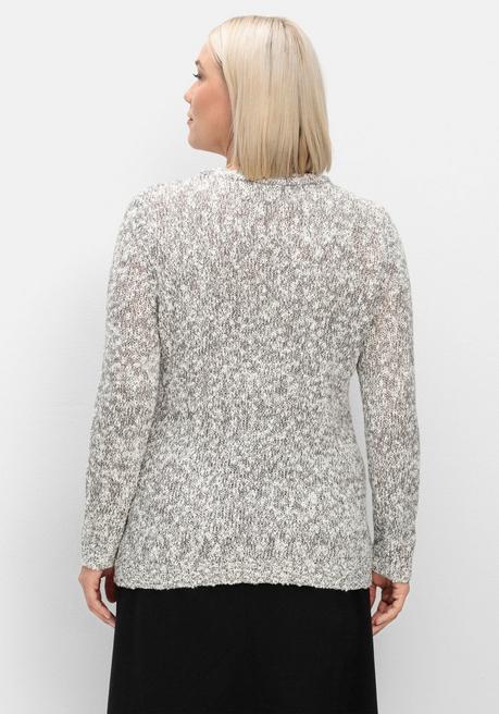 sheego Pullover aus meliertem Effektgarn - anthrazit sheego Hotsell
