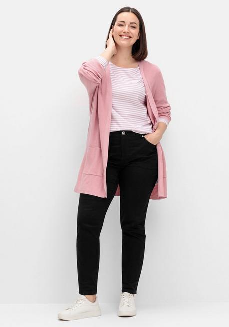 sheego Gestreiftes Langarmshirt mit Rundhalsausschnitt - rosé gestreift sheego Günstiger Verkauf