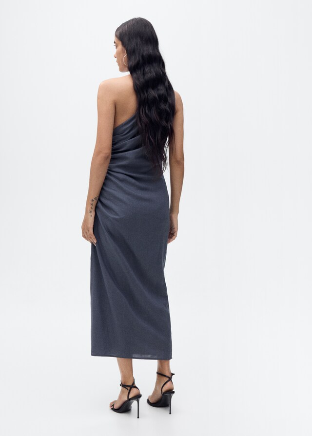 Mango Asymmetrisches Kleid mit gerafften Details Top Angebot