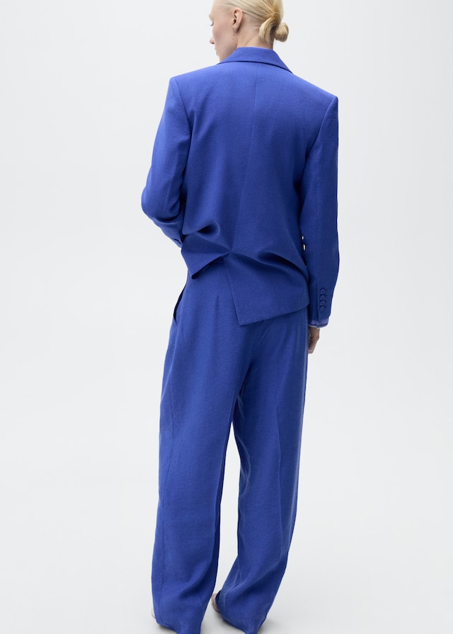 Mango Wideleg-Anzughose mit Bundfalten Blitzangebot