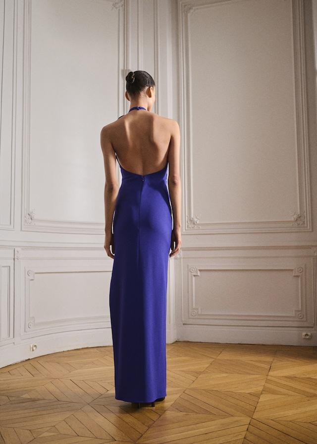 Mango Halterkleid mit Blumenschmuck Große Rabatte