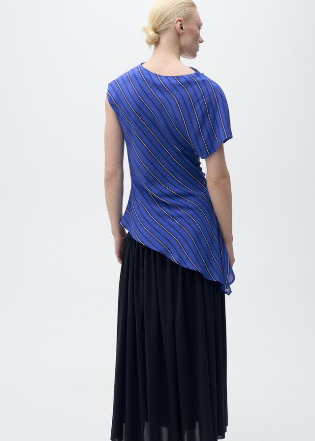 Mango Asymmetrische Bluse mit Streifenmuster Neuheiten