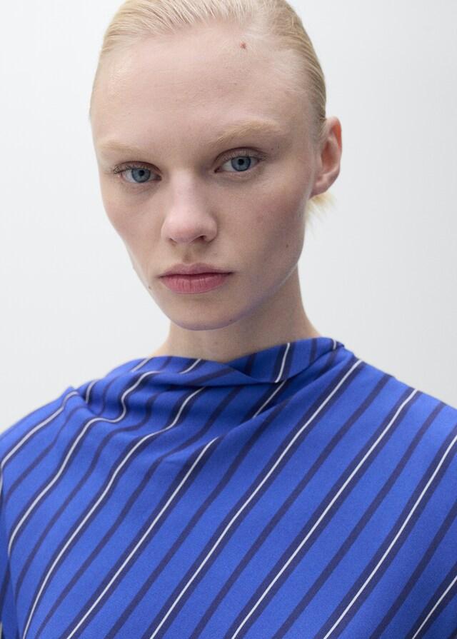 Mango Asymmetrische Bluse mit Streifenmuster Neuheiten