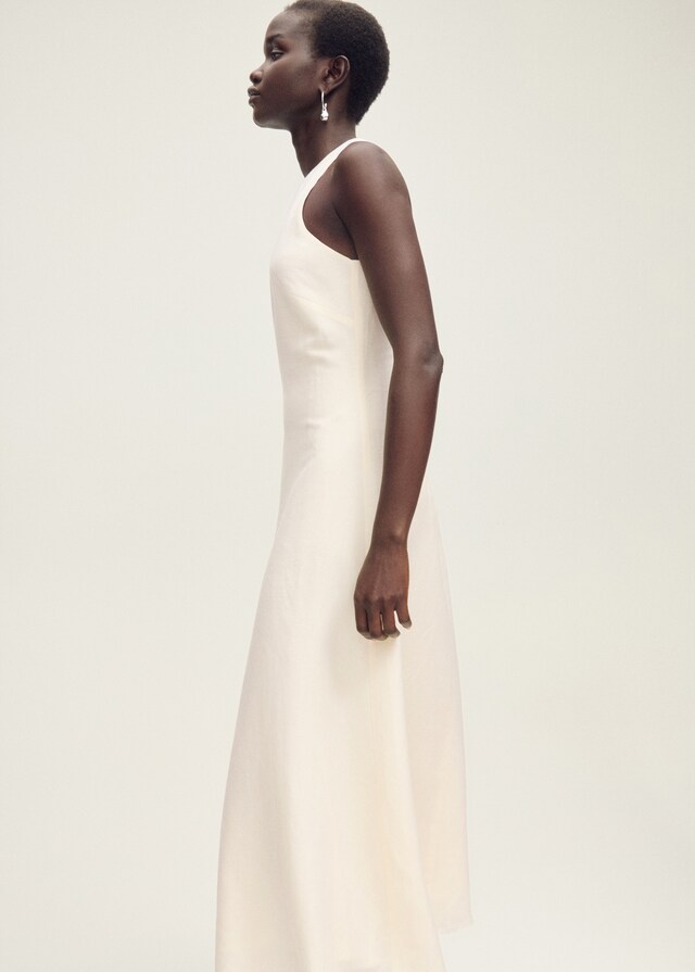 Mango Leinenkleid mit ausgefranstem Saum Saisonale Angebote