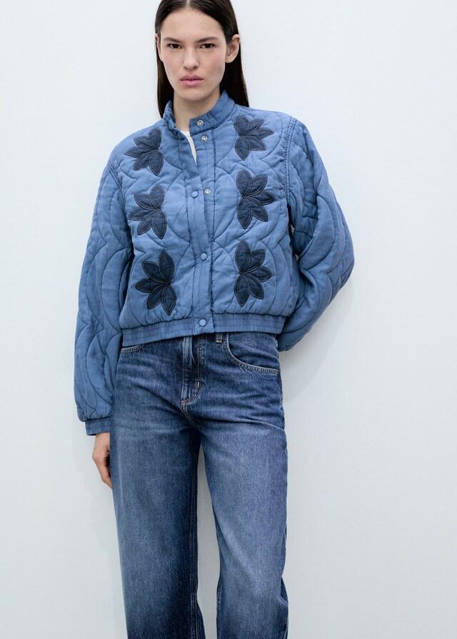 Mango Steppjacke mit Blumenstickerei Kauf eins, bekomm eins gratis