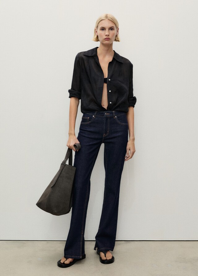 Mango Flared-Rinse-Wash-Jeans mit Schlitzen Letzte 3 Tage