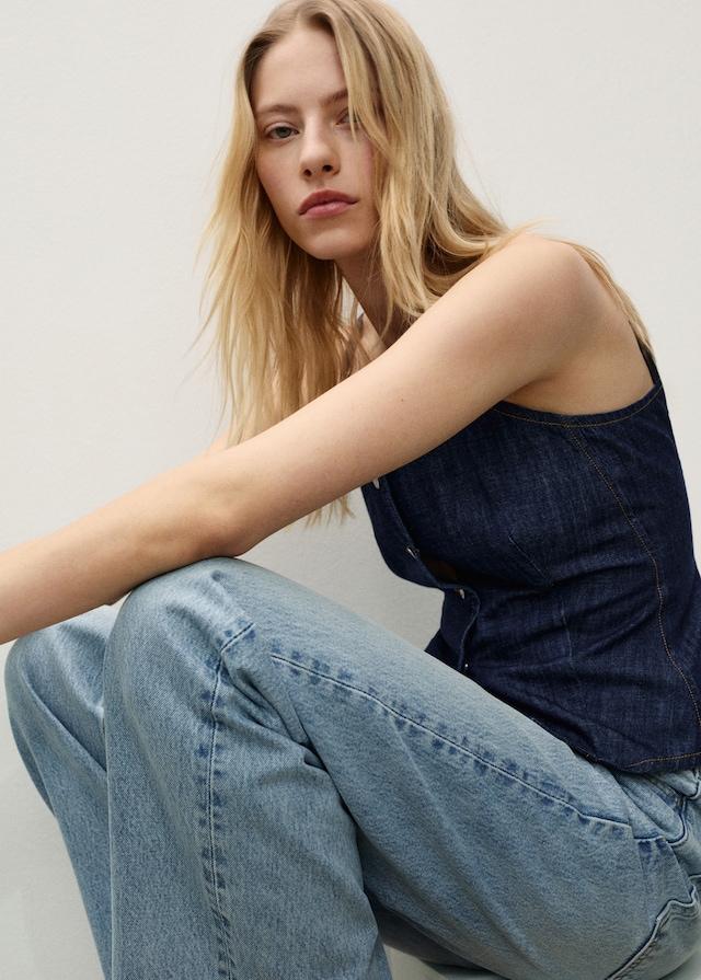 Mango Gerade Jeans Miami mit mittlerer Bundhöhe Neueste Stile