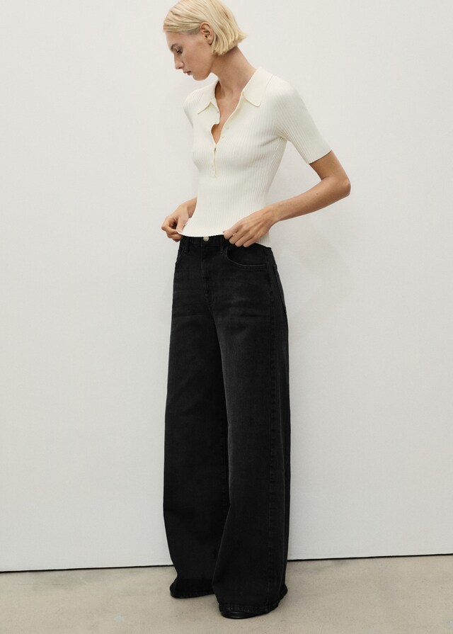 Mango Wideleg-Jeans mit hohem Bund Letzter Tag