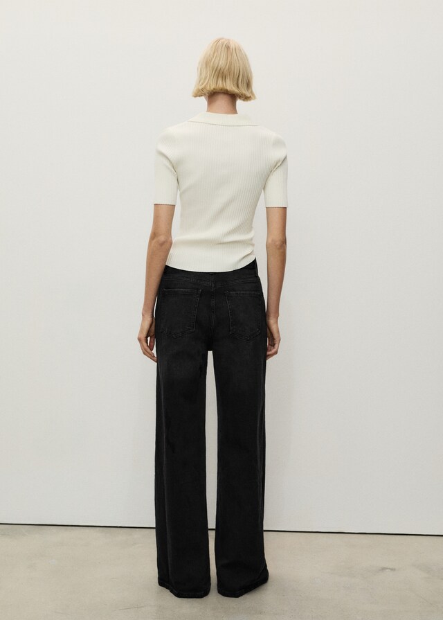 Mango Wideleg-Jeans mit hohem Bund Letzter Tag
