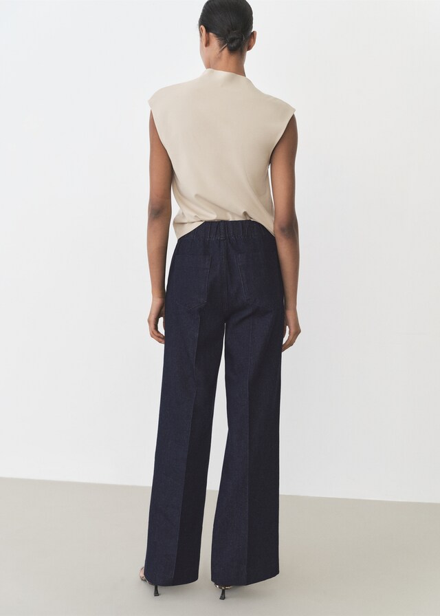 Mango High-Waist-Jeans mit weitem Bein Nur noch ein Tag übrig