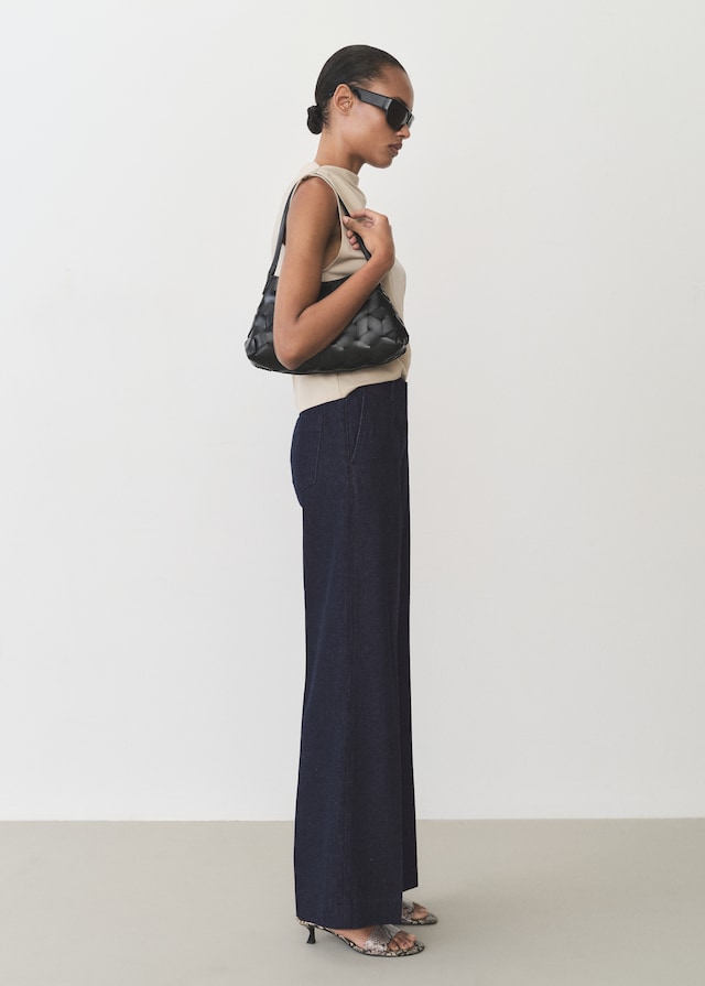 Mango High-Waist-Jeans mit weitem Bein Nur noch ein Tag übrig