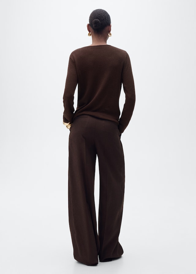 Mango Pullover aus Leinengemisch mit Bateau-Ausschnitt Clearance-Verkauf