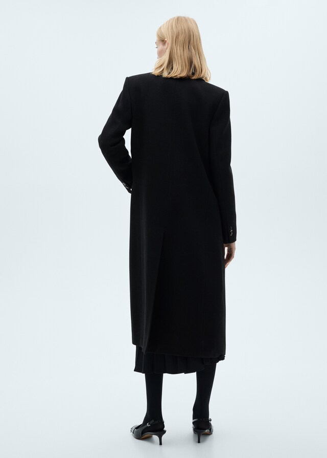 Mango Langer Wollmantel mit Struktur im Angebot
