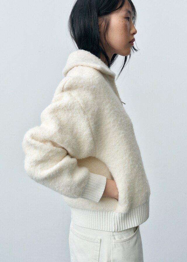 Mango Bouclé-Jacke aus Wollgemisch Schlussverkauf