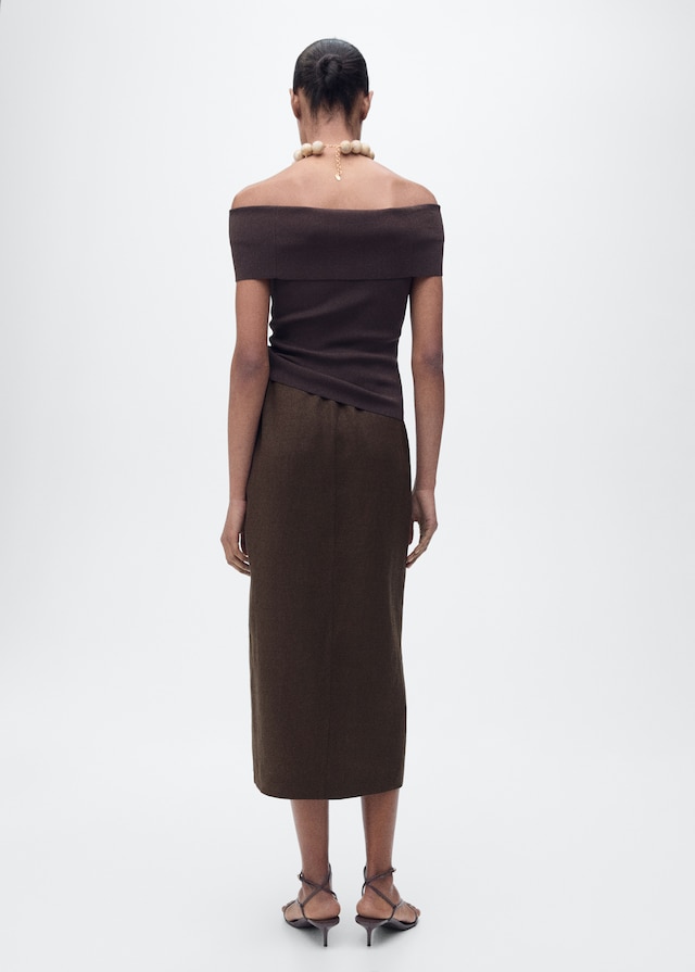 Mango Sarong-Rock aus Leinen Kostenloser Versand