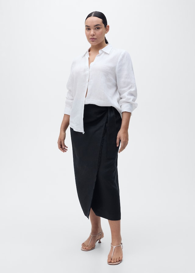 Mango Sarong-Rock aus Leinen Fabrik Onlineshop