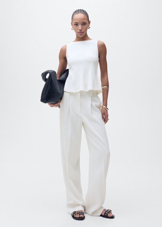 Mango Ausgestelltes Top mit Bateau-Ausschnitt Flash Sale