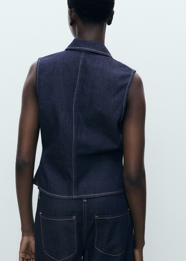 Mango Tailliertes Denim-Top Exklusivangebot