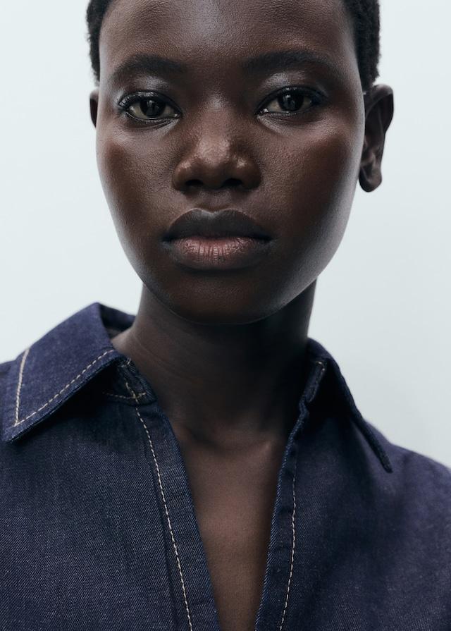 Mango Tailliertes Denim-Top Exklusivangebot
