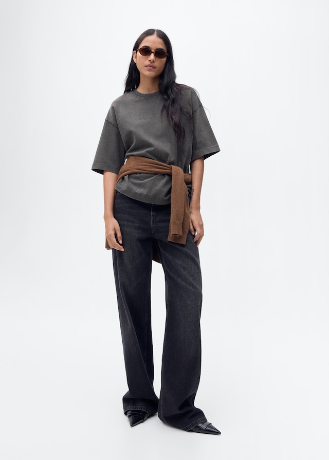Mango Oversize Baumwoll-T-Shirt Valentinstagsangebot