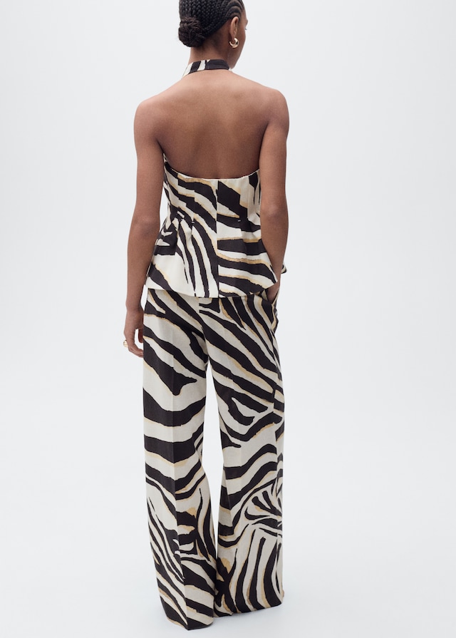 Mango Weste aus Leinengemisch mit Zebra-Motiv Top Angebot