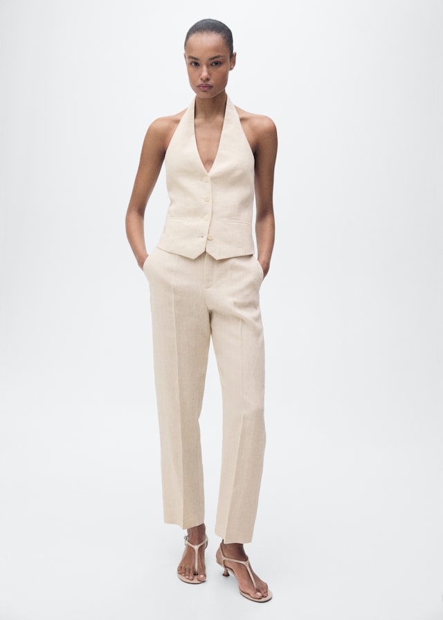 Mango Leinen-Anzugweste Online Outlet