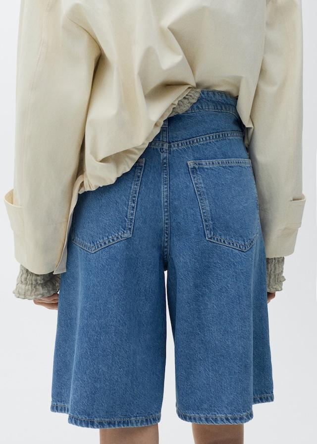 Mango Wideleg-Bermudashorts mit Bundfalten Blitzangebot