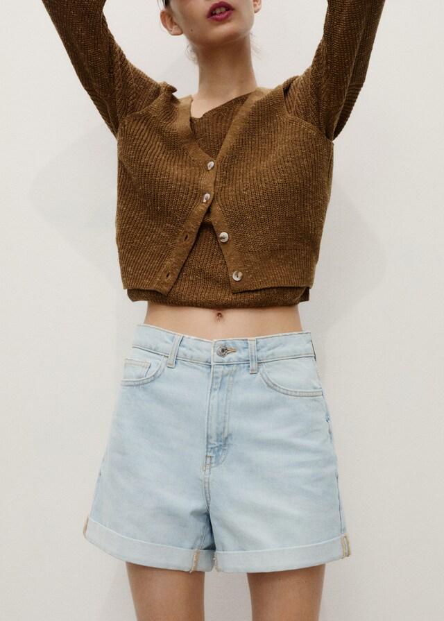 Mango Mom Fit-Jeans-Shorts Räumungsverkauf