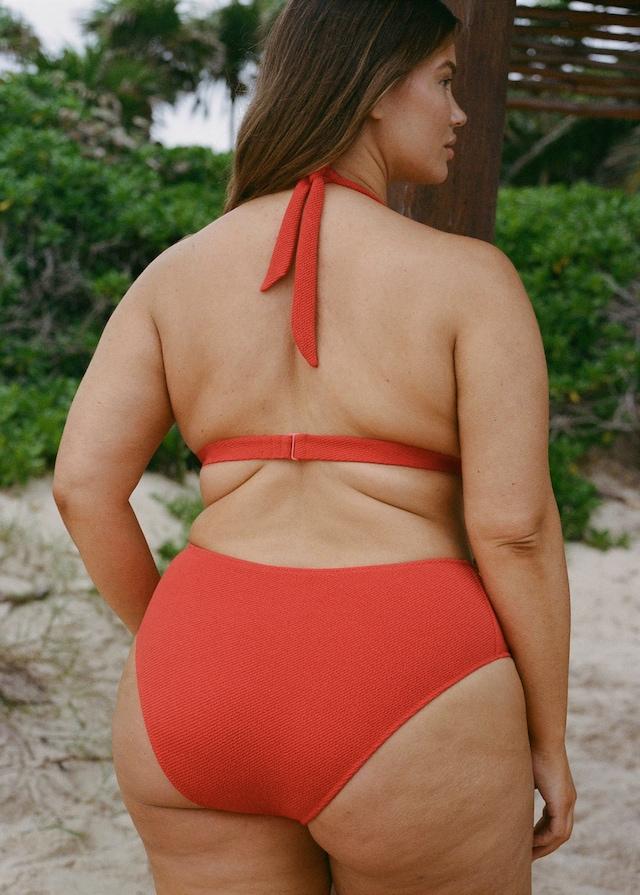 Mango Bikini-Top mit Textur und dekorativem Ring Riesige Ersparnisse