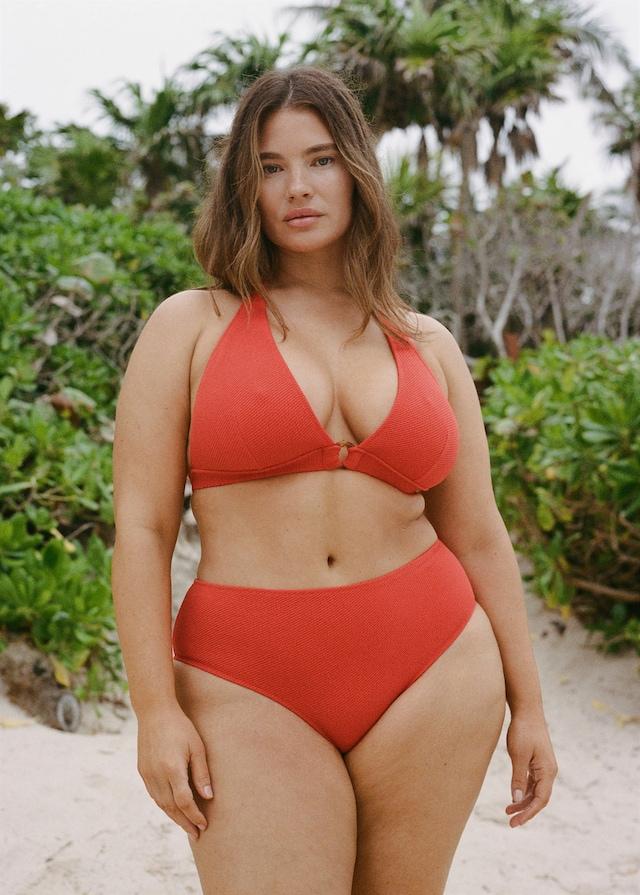 Mango Bikini-Top mit Textur und dekorativem Ring Riesige Ersparnisse