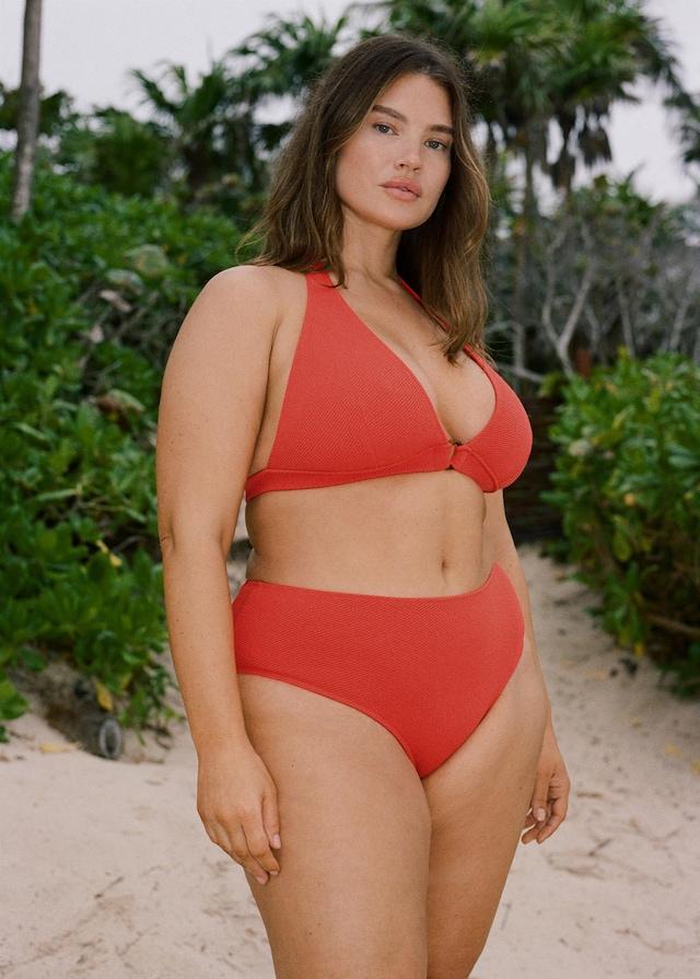 Mango Bikini-Top mit Textur und dekorativem Ring Riesige Ersparnisse