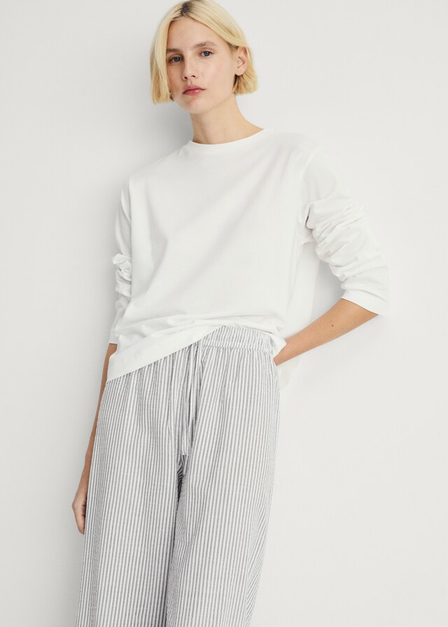 Mango Zweiteiliger Pyjama mit Streifen aus Seersucker Kostenlose Rückgabe